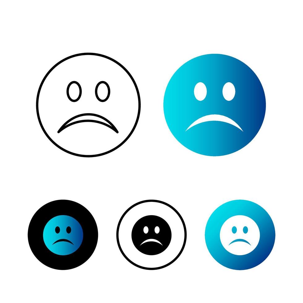 Abstract Sad Emotion Icon Illustration vector