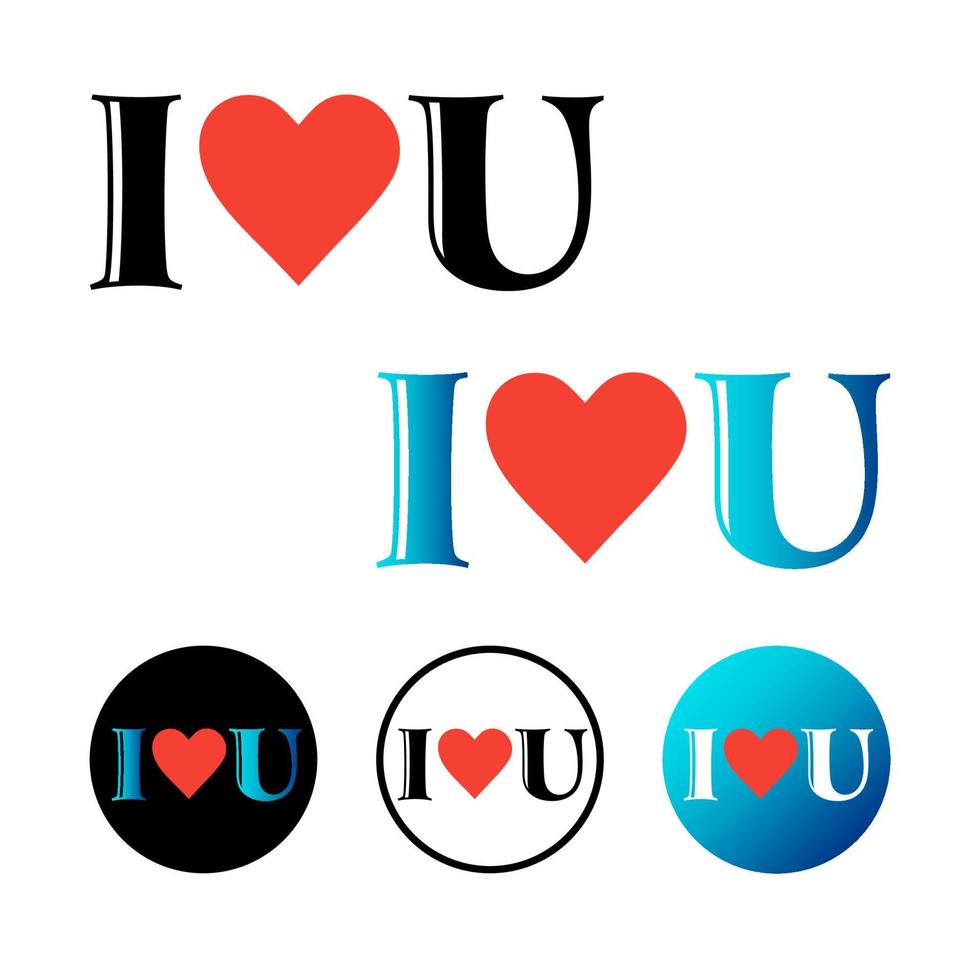 Abstract I love You Icon Illustration vector