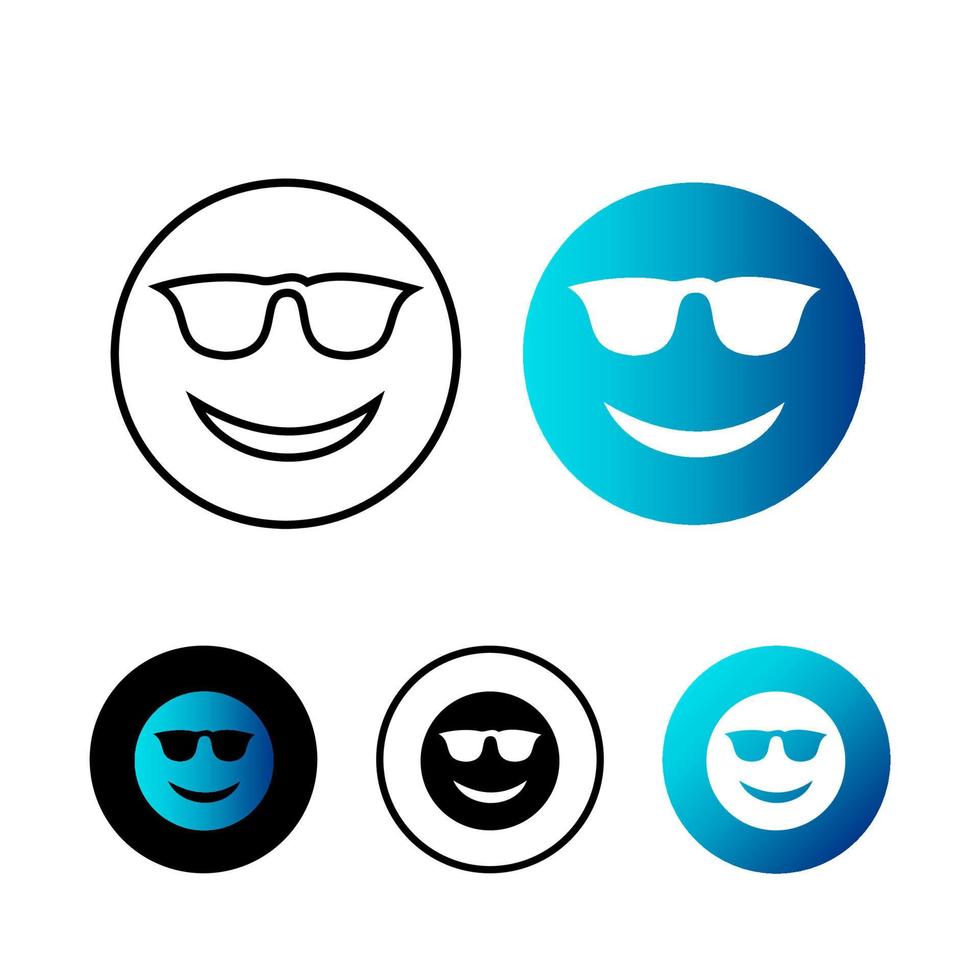 Abstract Cool Emotion Icon Illustration vector