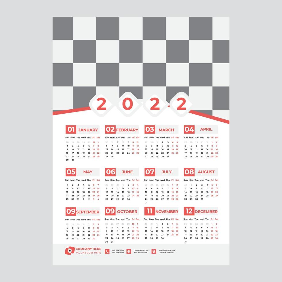 wall calendar design vector