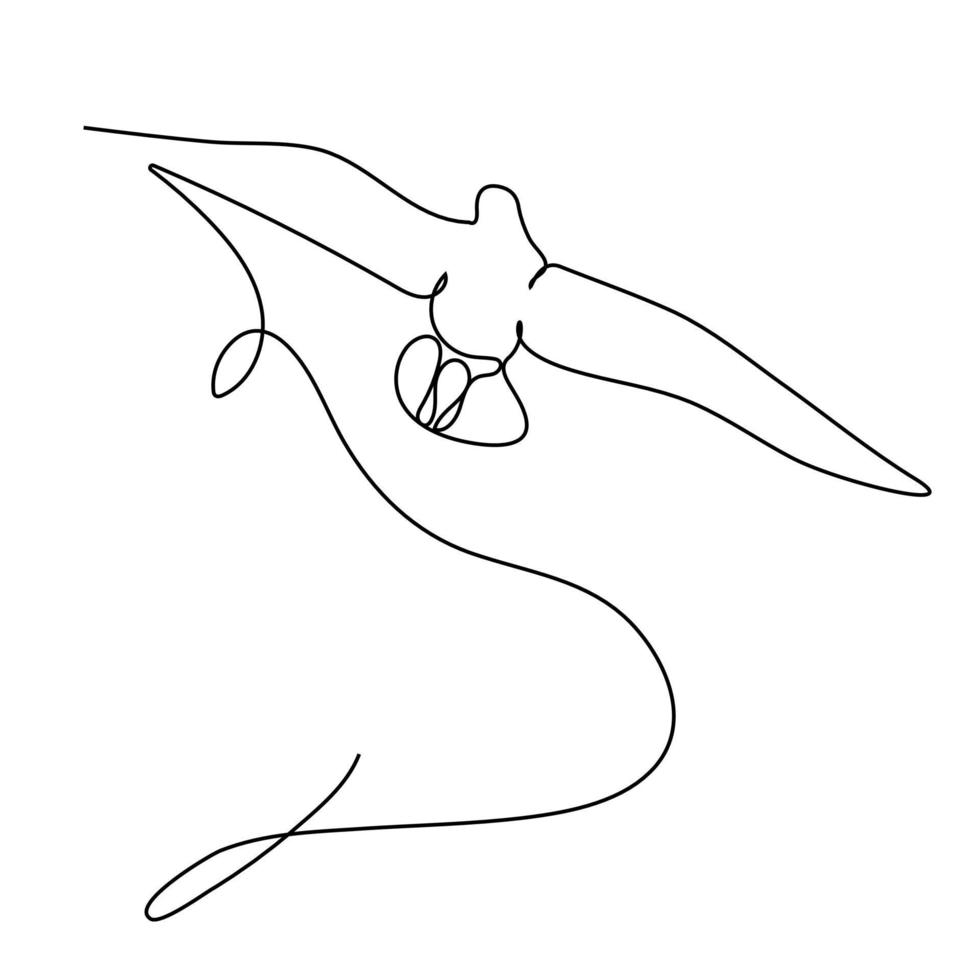 continuous line flying seagull simple style vector