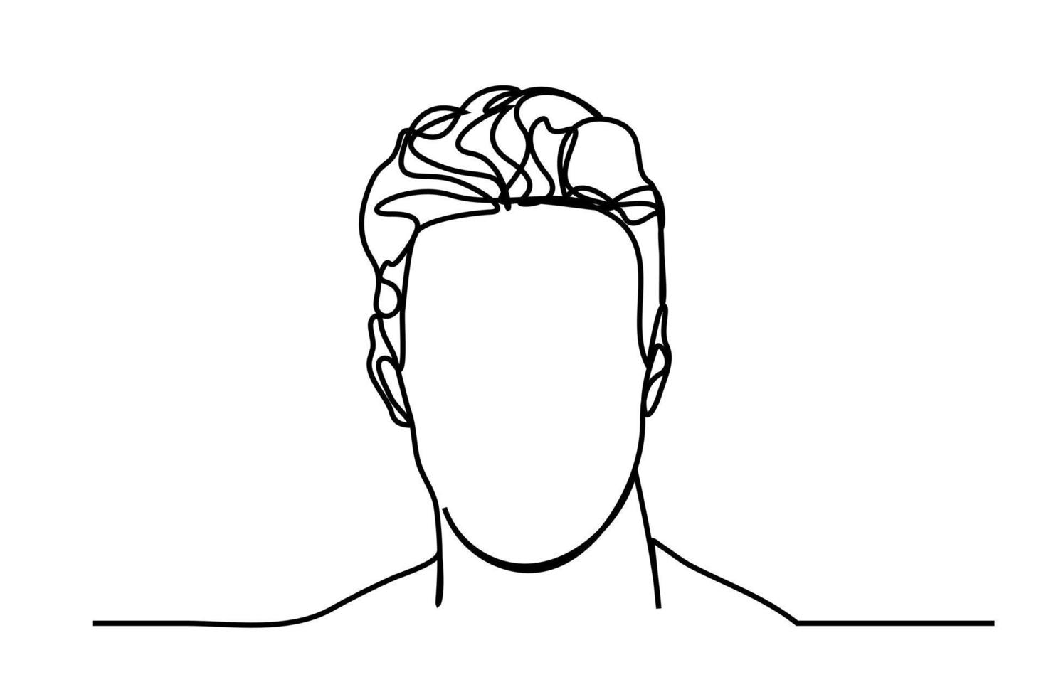 continuous line modern hair style men vector