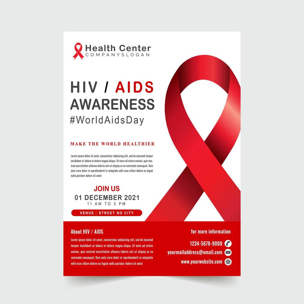 hiv aids awareness poster template design vector