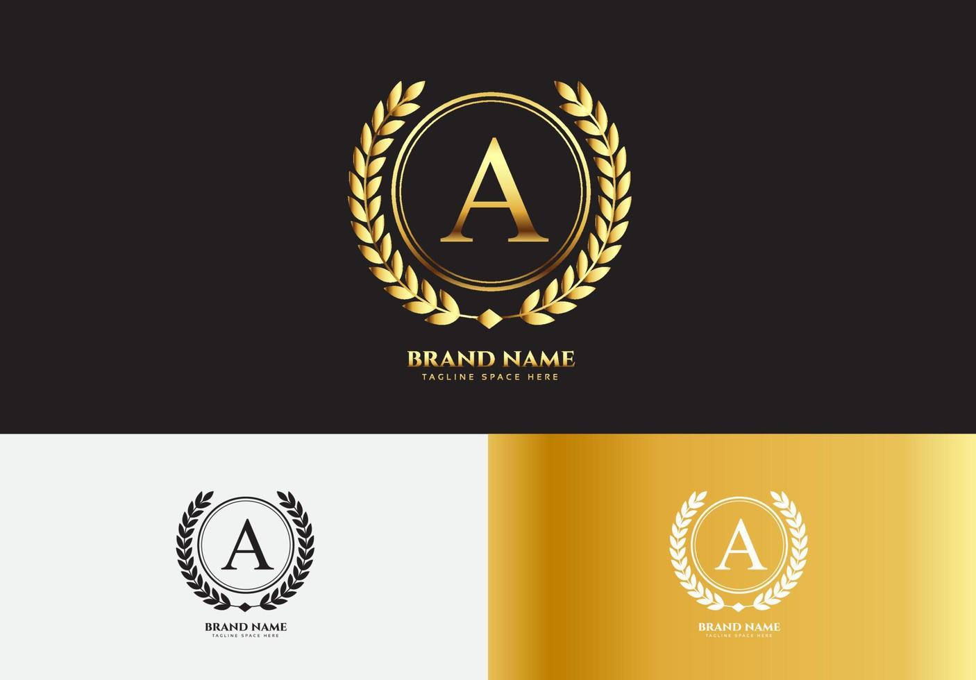 Letter A gold luxury logo concept vector