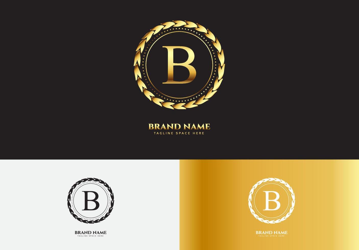 Letter B gold luxury logo concept vector
