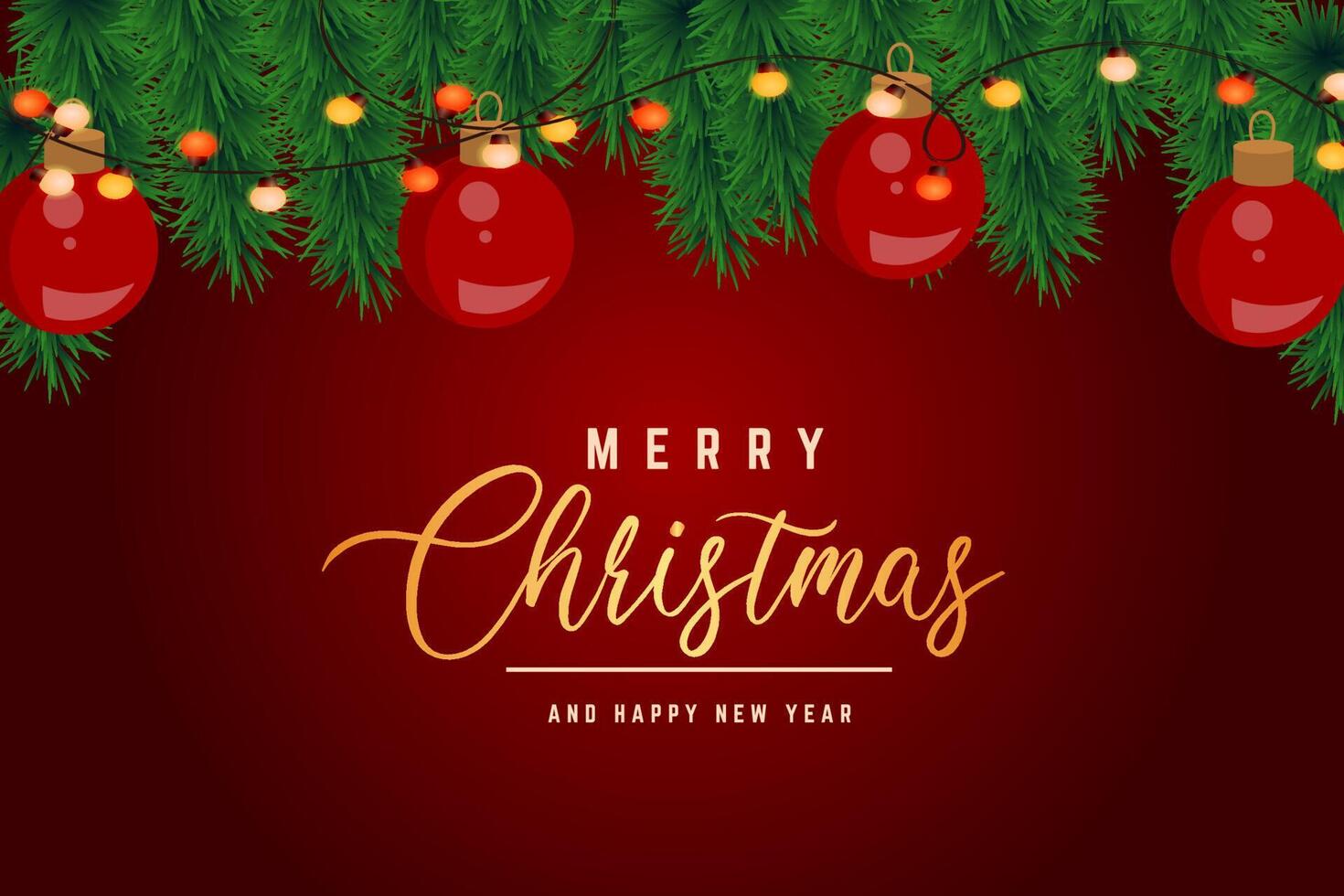 christmas background with ball lamp vector