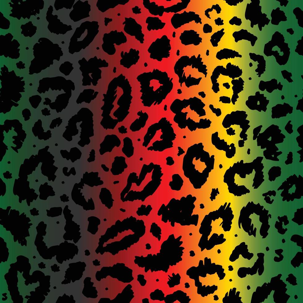Vector seamless kwanzaa pattern with colored leopard print. Animal print. Cheetah african print on color background.