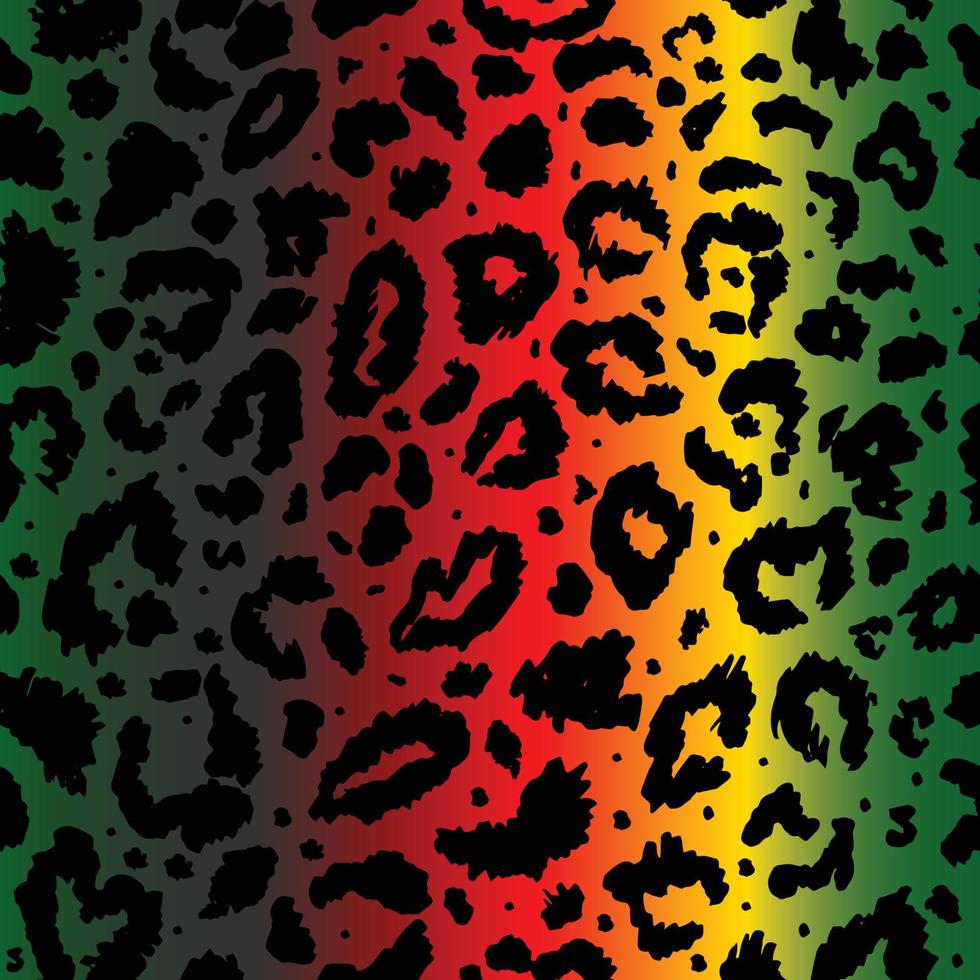 vector patrón kwanzaa transparente con estampado de leopardo de color. Huella animal. impresión africana del guepardo sobre fondo de color.