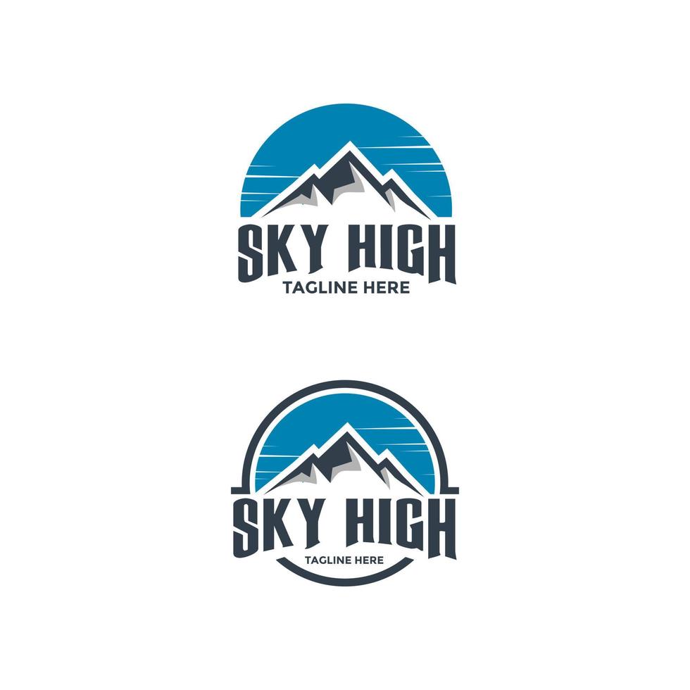 illustration vector graphic of mountain and moon logo design collection suitable for adventure or travel business, etc.