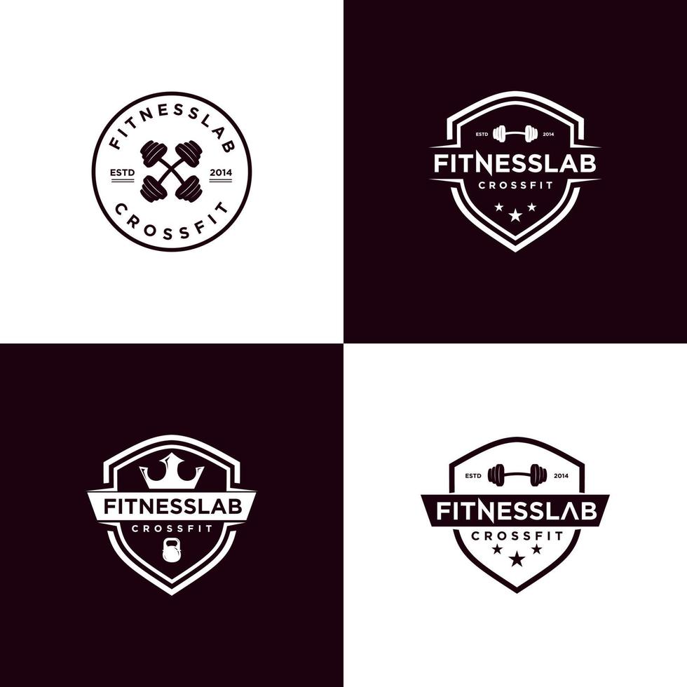 vector graphic of crossfit fitness and health logo collections