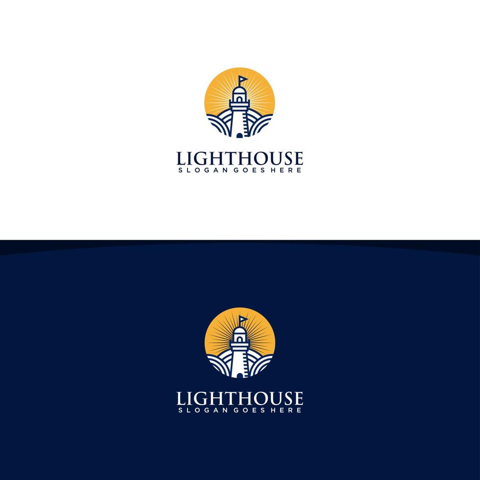 illustration vector graphic of light house logo design vector