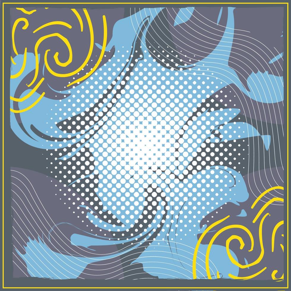 diseño de patrón de bufanda abstracta para la moda hijab. bufanda hijab con tinta de pincel y hojas para imprimir productio vector