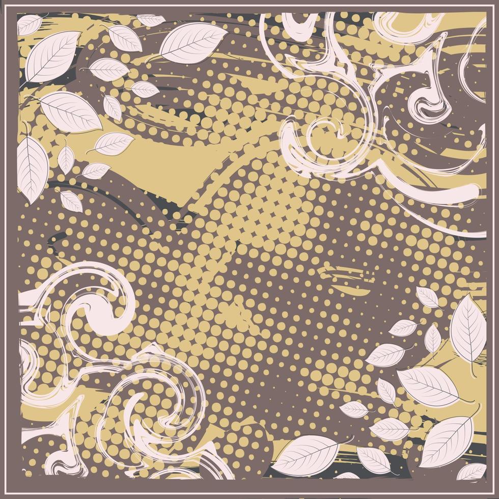 diseño de patrón de bufanda abstracta para la moda hijab. bufanda hijab con tinta de pincel y hojas para la producción de impresión vector