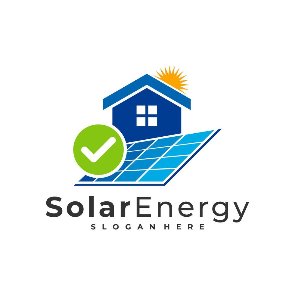 Check Solar logo vector template, Creative Solar panel energy logo design concepts