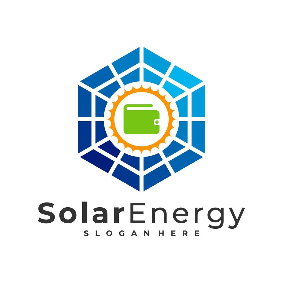 Wallets Solar logo vector template, Creative Solar panel energy logo design concepts