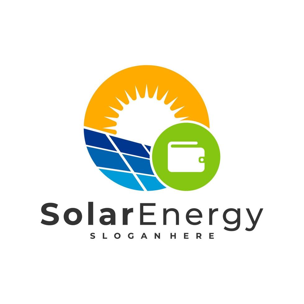 Wallets Solar logo vector template, Creative Solar panel energy logo design concepts