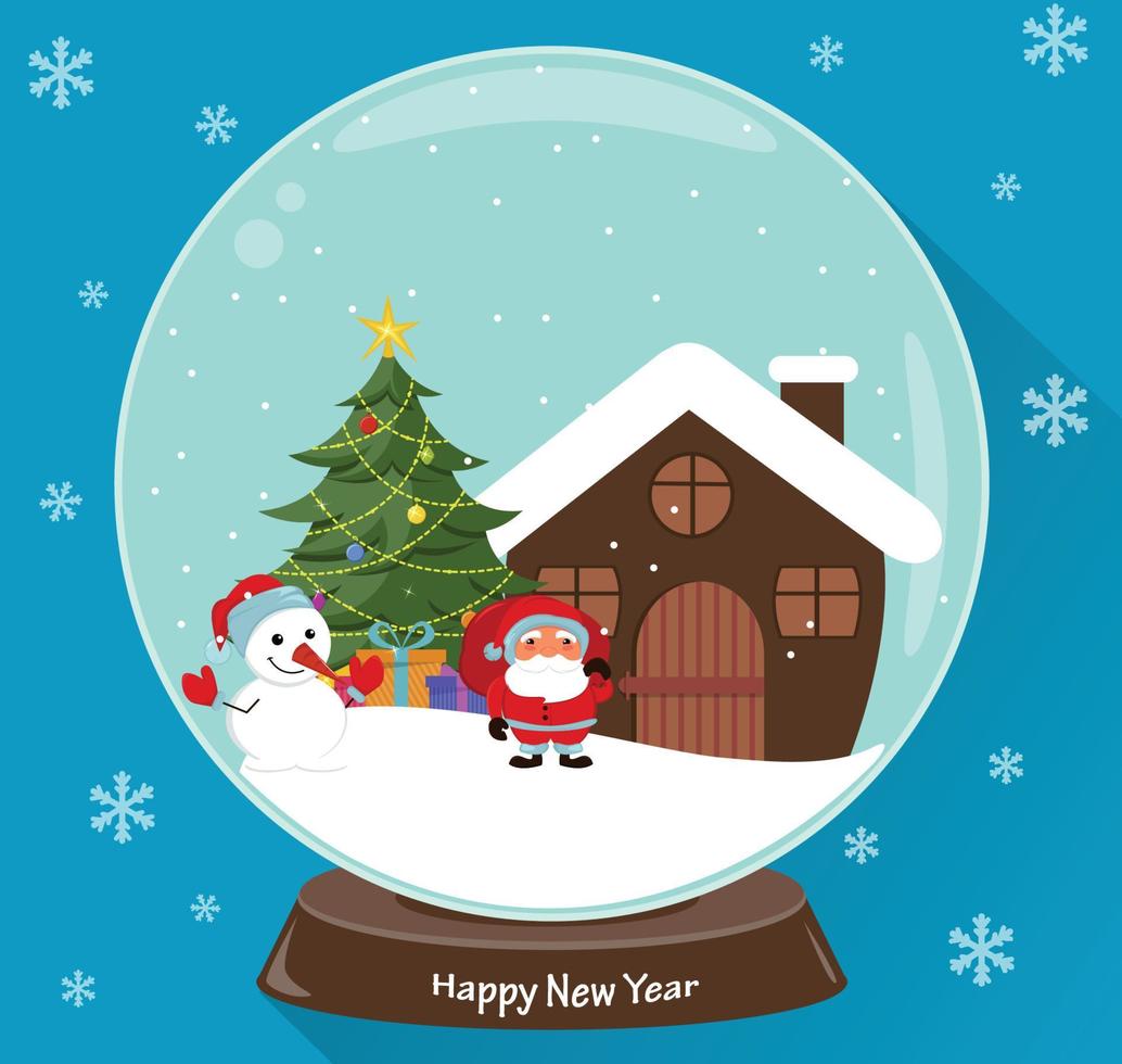 Happy New Year greeting card vector