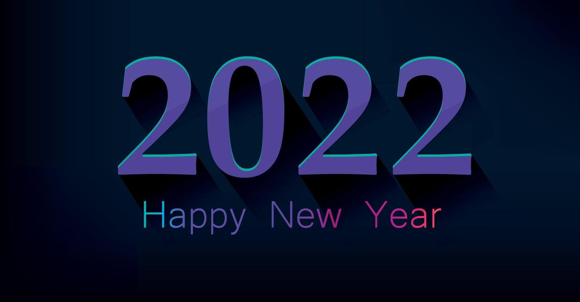 Tarjeta de felicitación de año nuevo con número de color 2022. vector