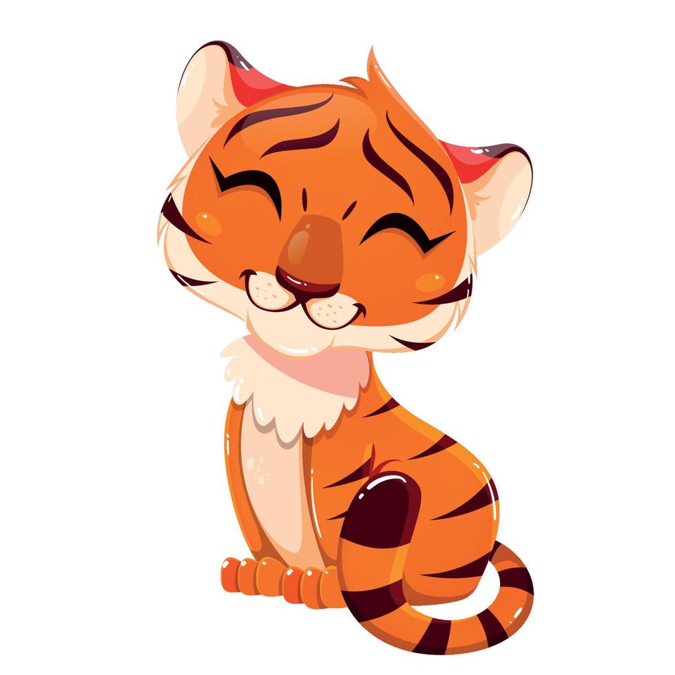 Tiger cub cartoon character vector