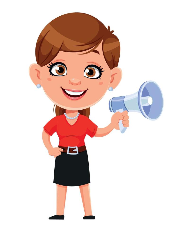 Cheerful businesswoman cartoon character vector