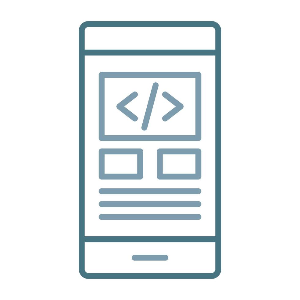App Development Line Two Color Icon vector