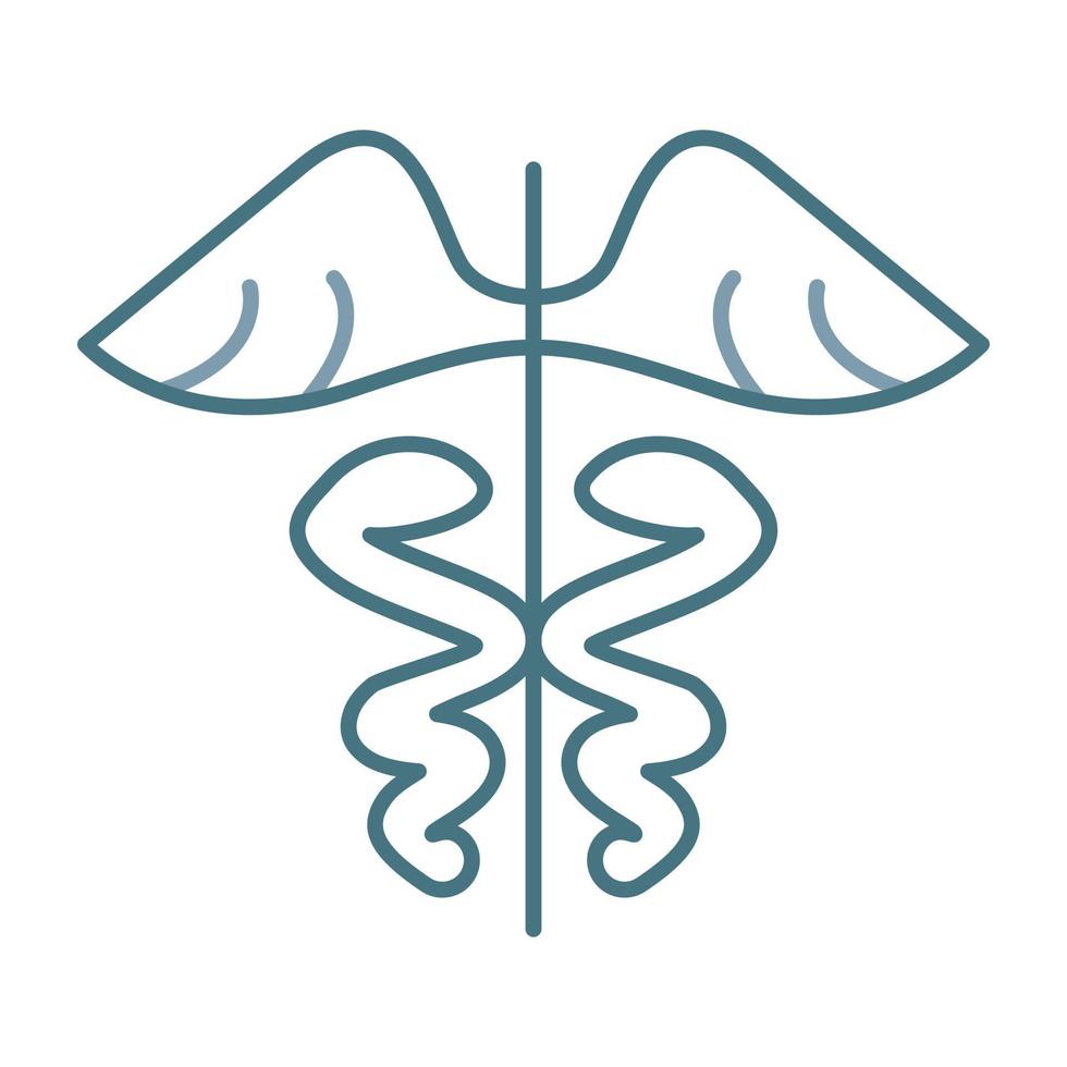 Caduceus Line Two Color Icon vector