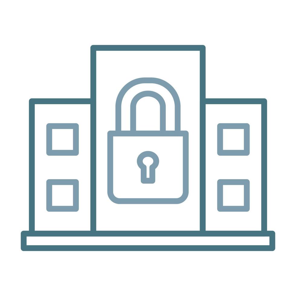 Property Lock Line Two Color Icon vector