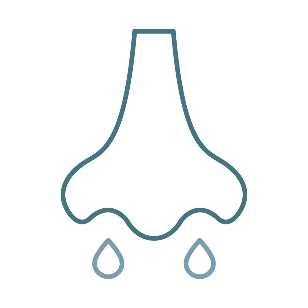 Running Nose Line Two Color Icon vector