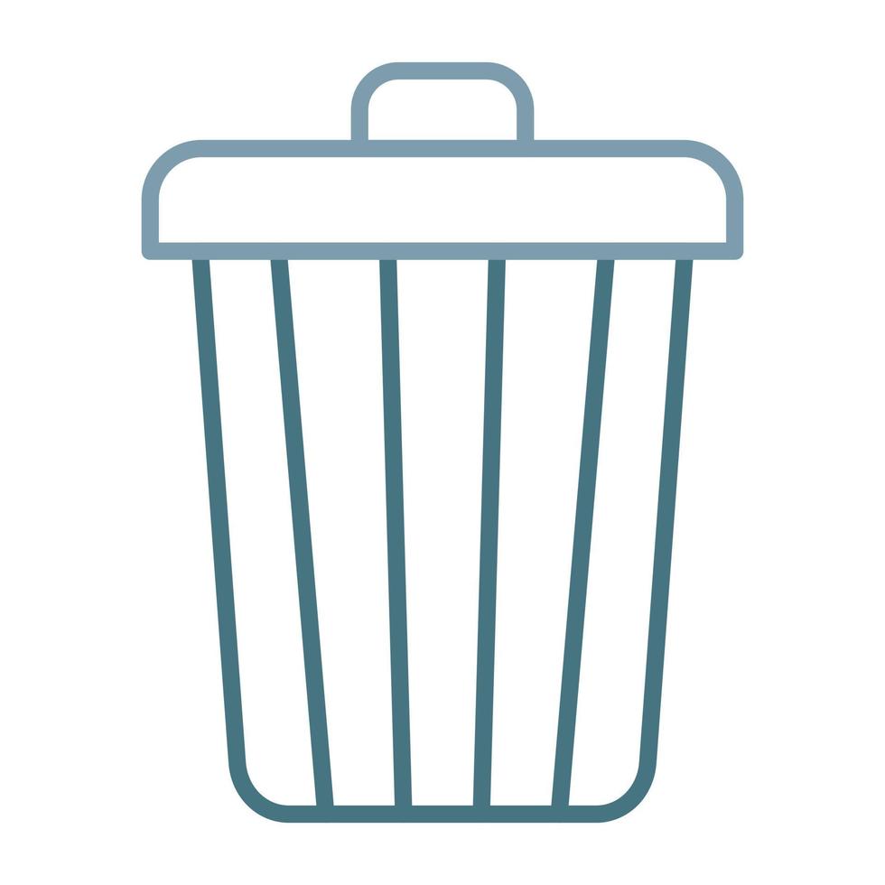 Dustbin Line Two Color Icon vector