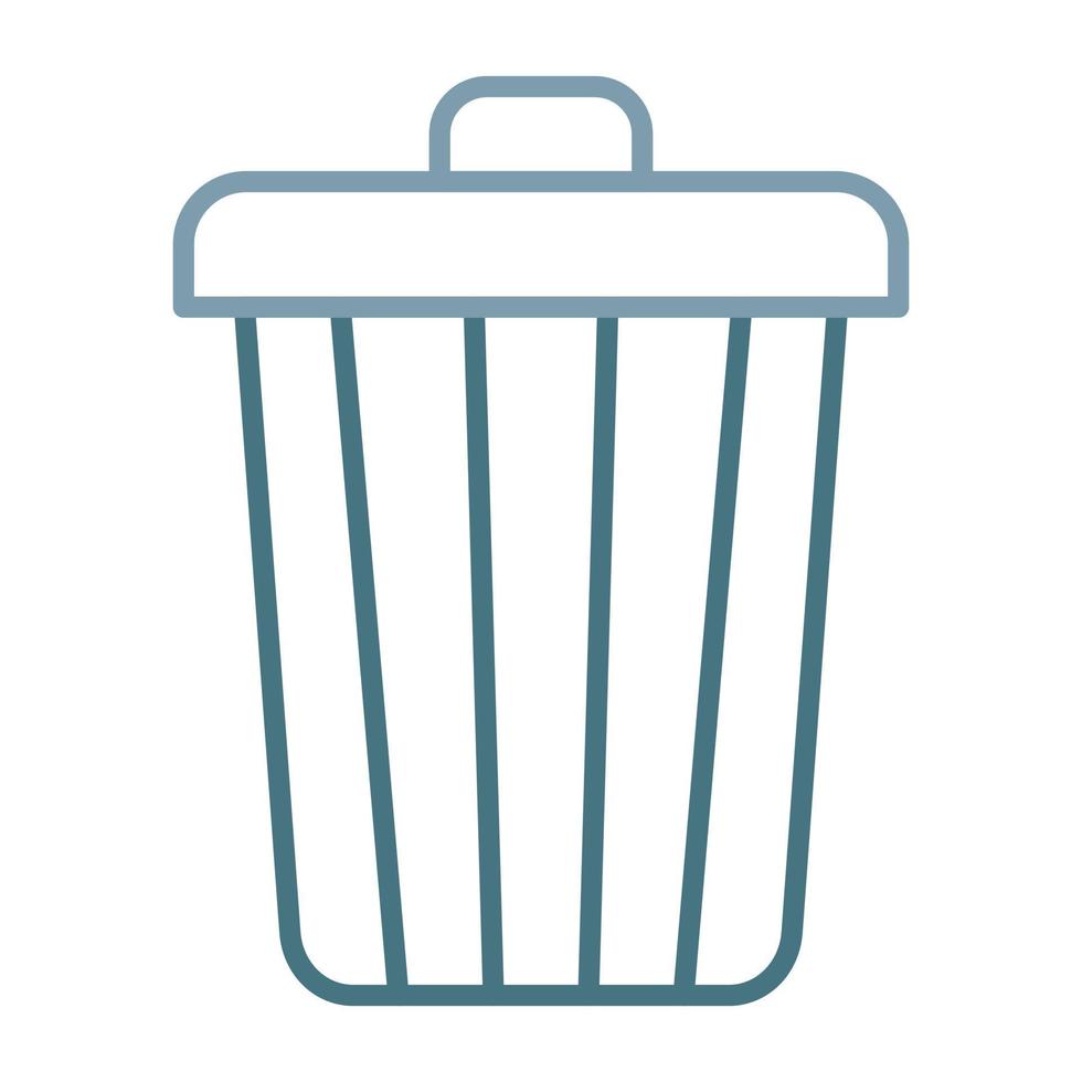 Dustbin Line Two Color Icon vector