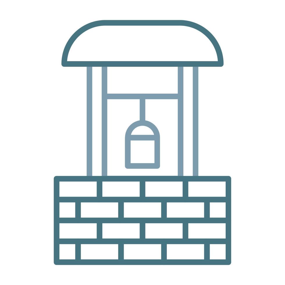 Well Line Two Color Icon vector