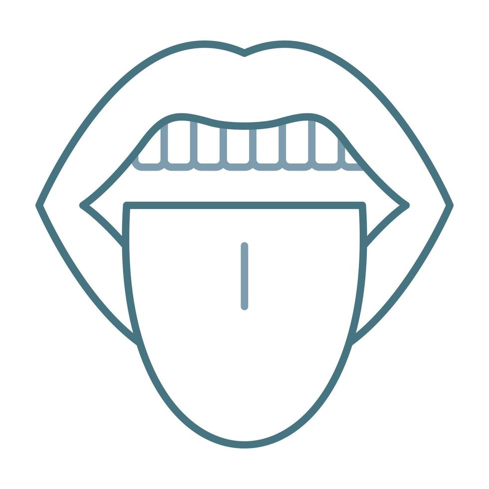 Tongue Line Two Color Icon vector