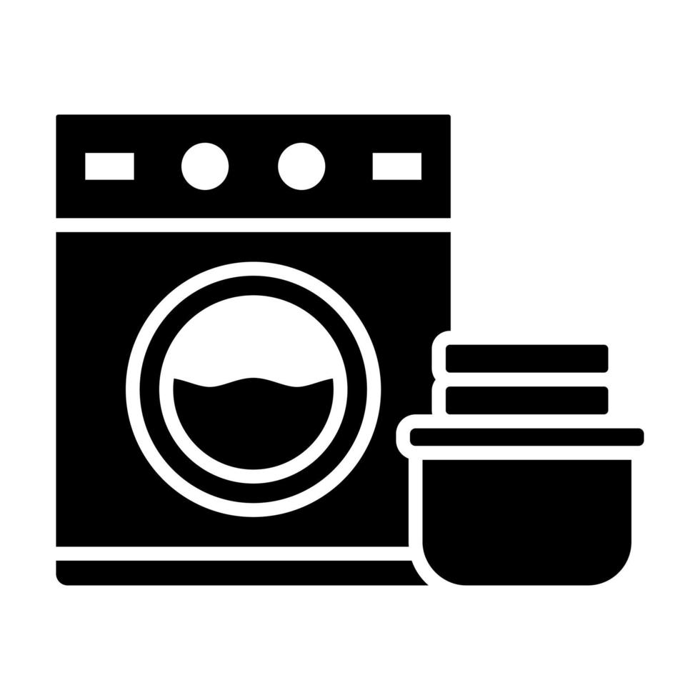 Washing Machine Glyph Icon vector