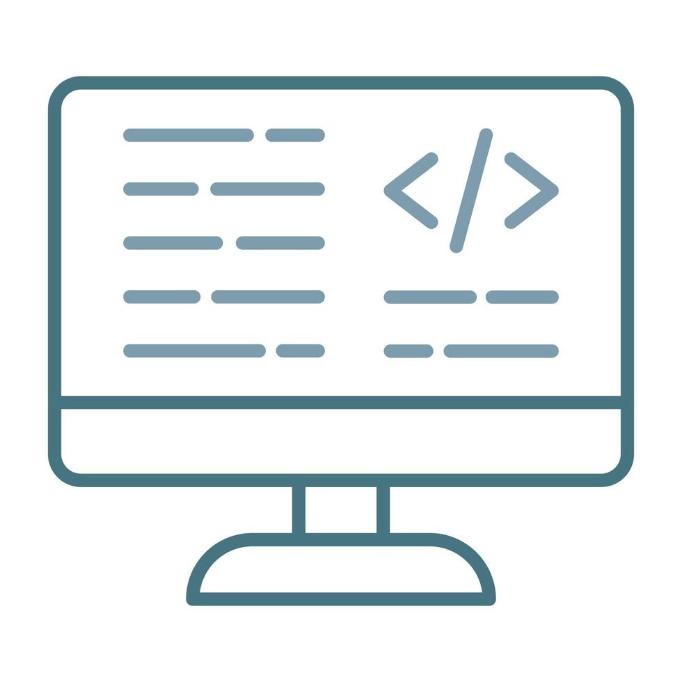 CSS Code Line Two Color Icon vector