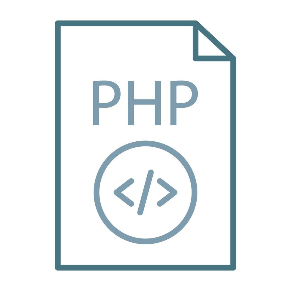 PHP File Line Two Color Icon vector