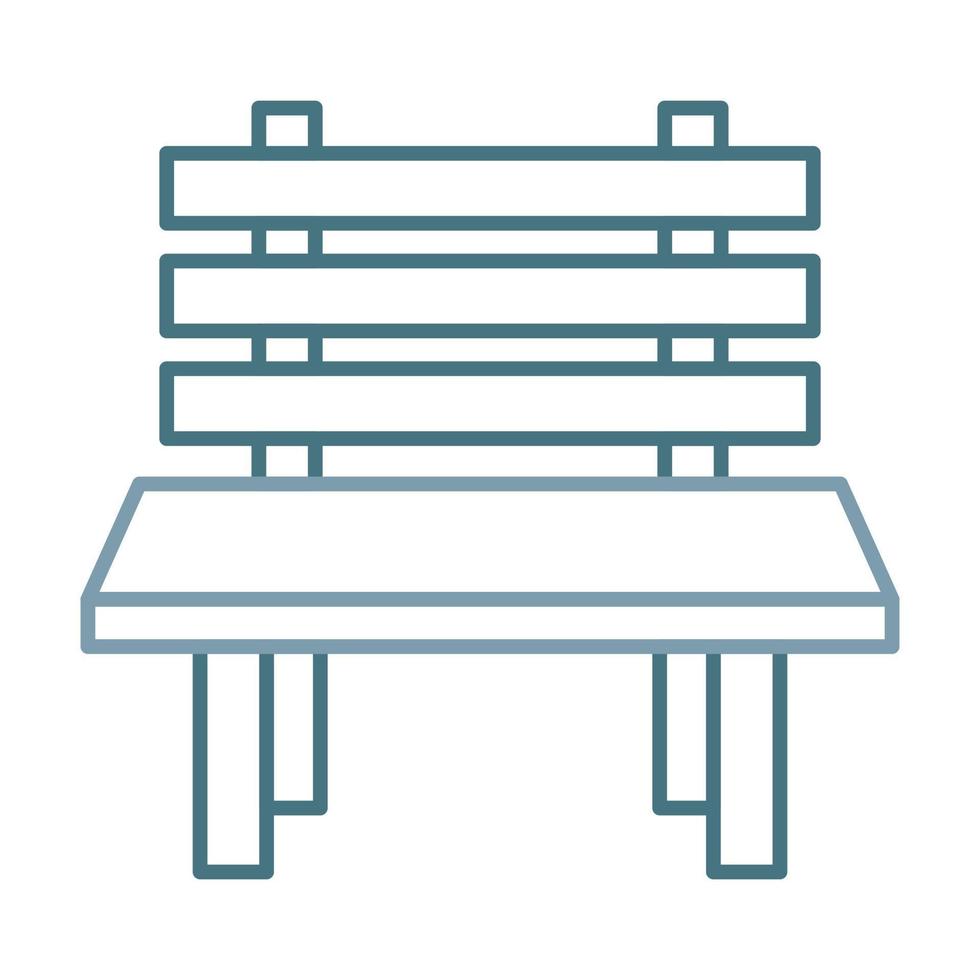 Bench Line Two Color Icon vector
