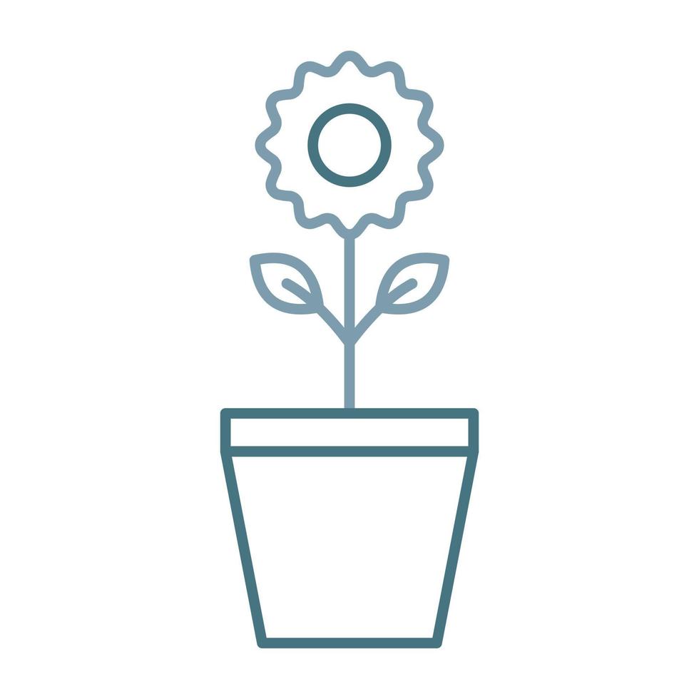 Plant Pot Line Two Color Icon vector