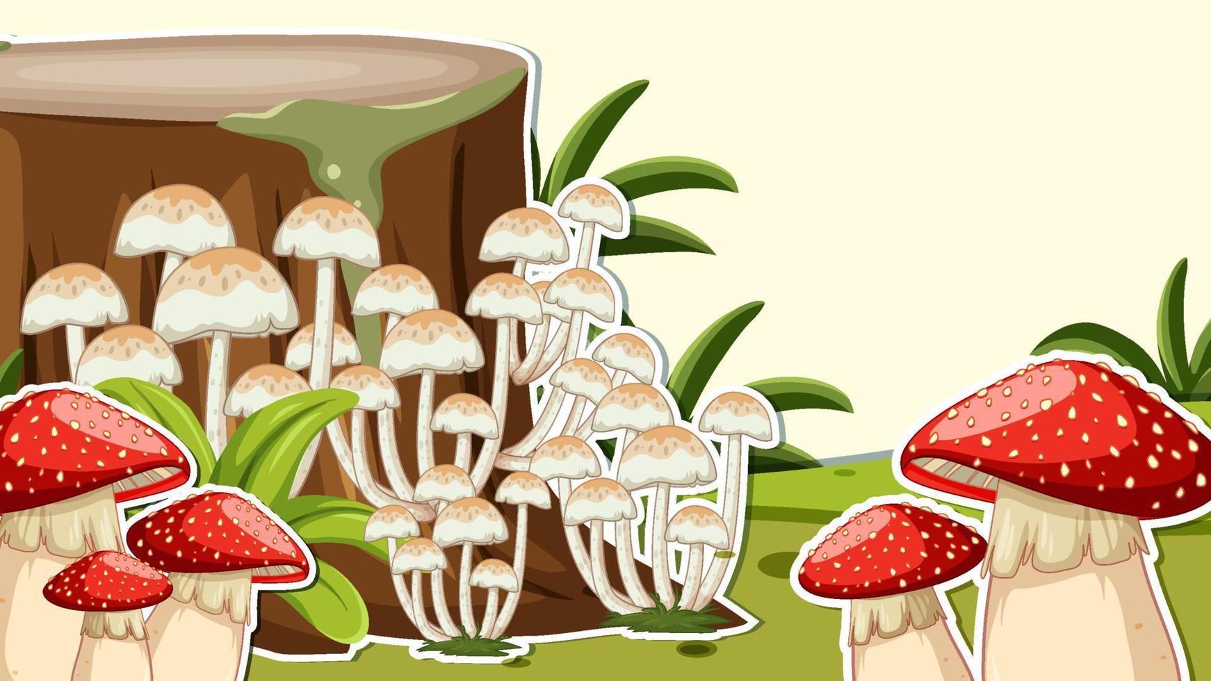 Thumbnail design with mushroom and fungi vector