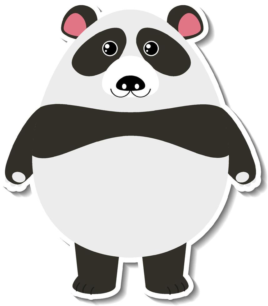 Chubby panda animal cartoon sticker vector