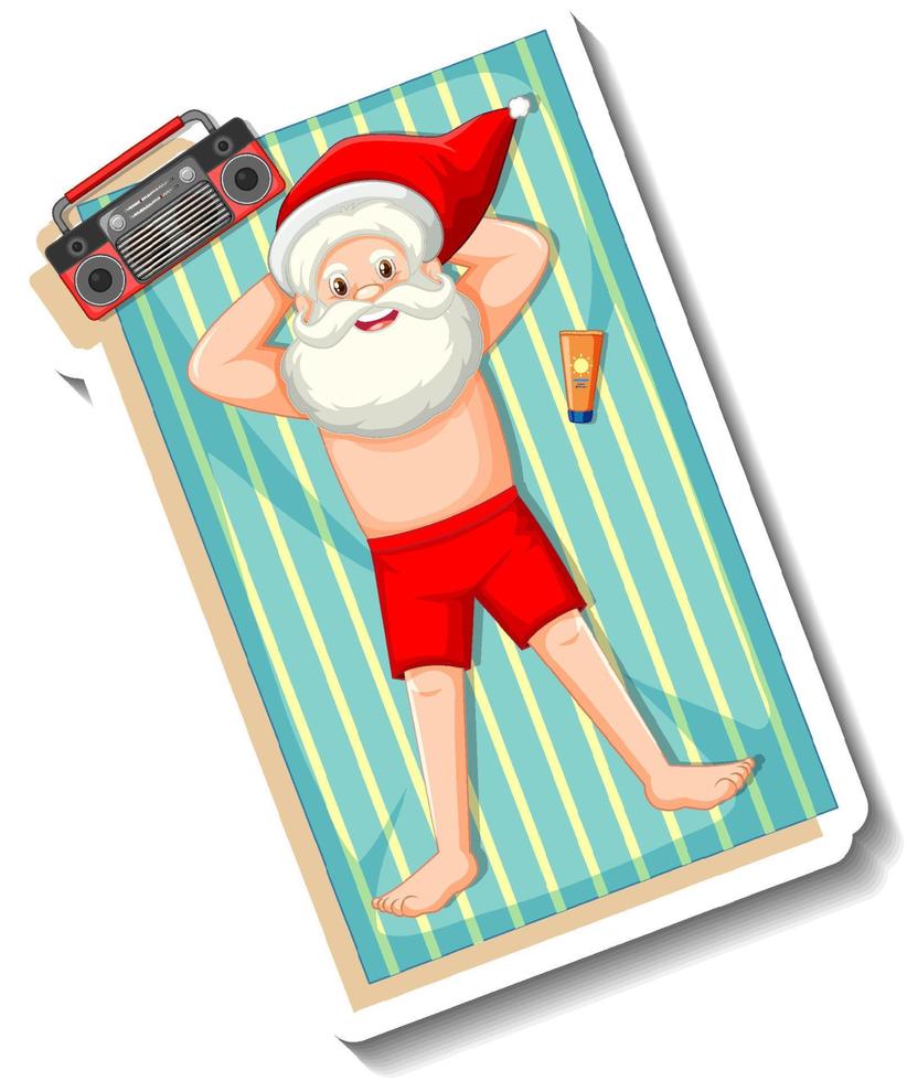 Santa Claus in summer costume cartoon character vector