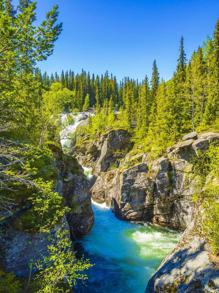 Rjukandefossen in Hemsedal Viken Norway most beautiful waterfall in Europe. photo