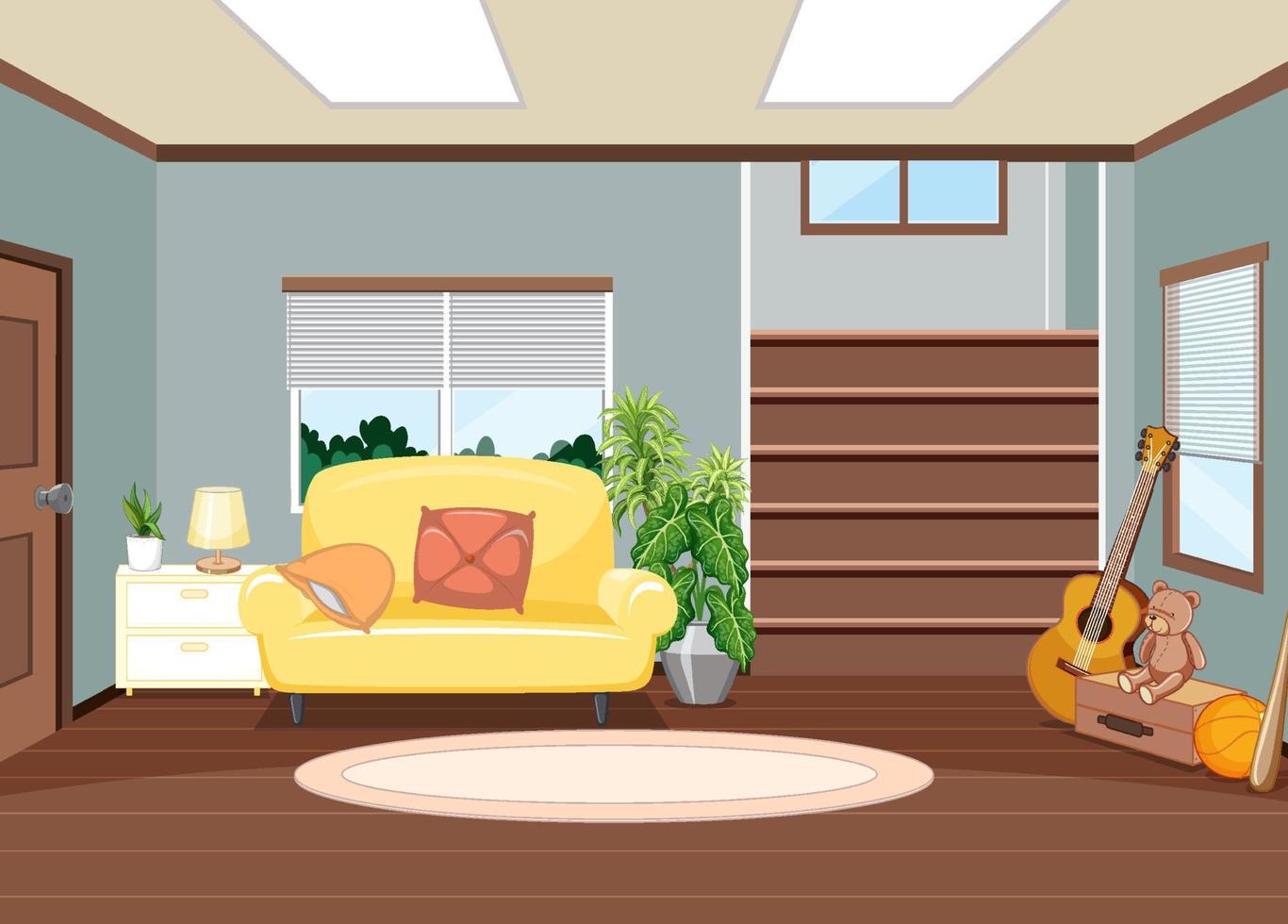 Interior of living room scene vector