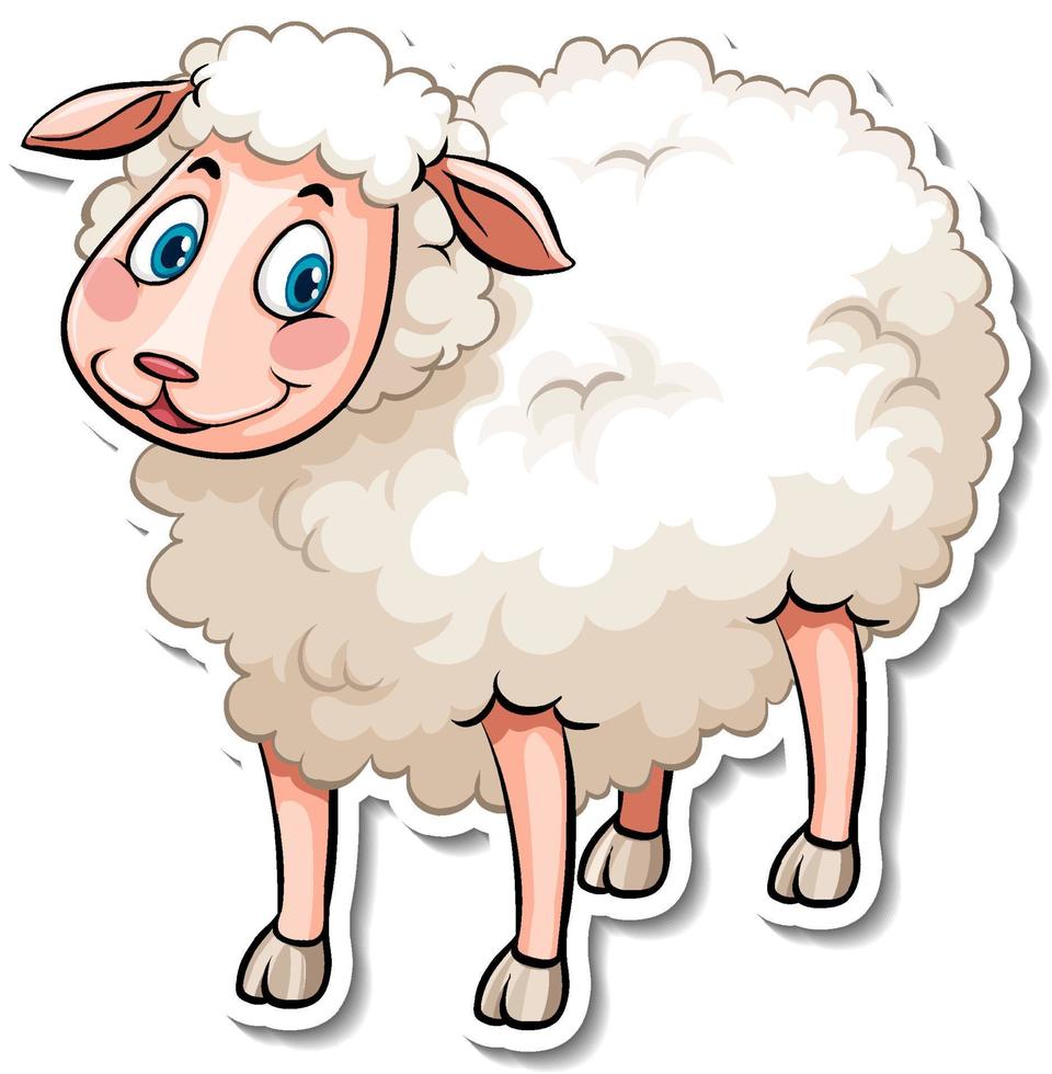 A sheep farm animal cartoon sticker vector