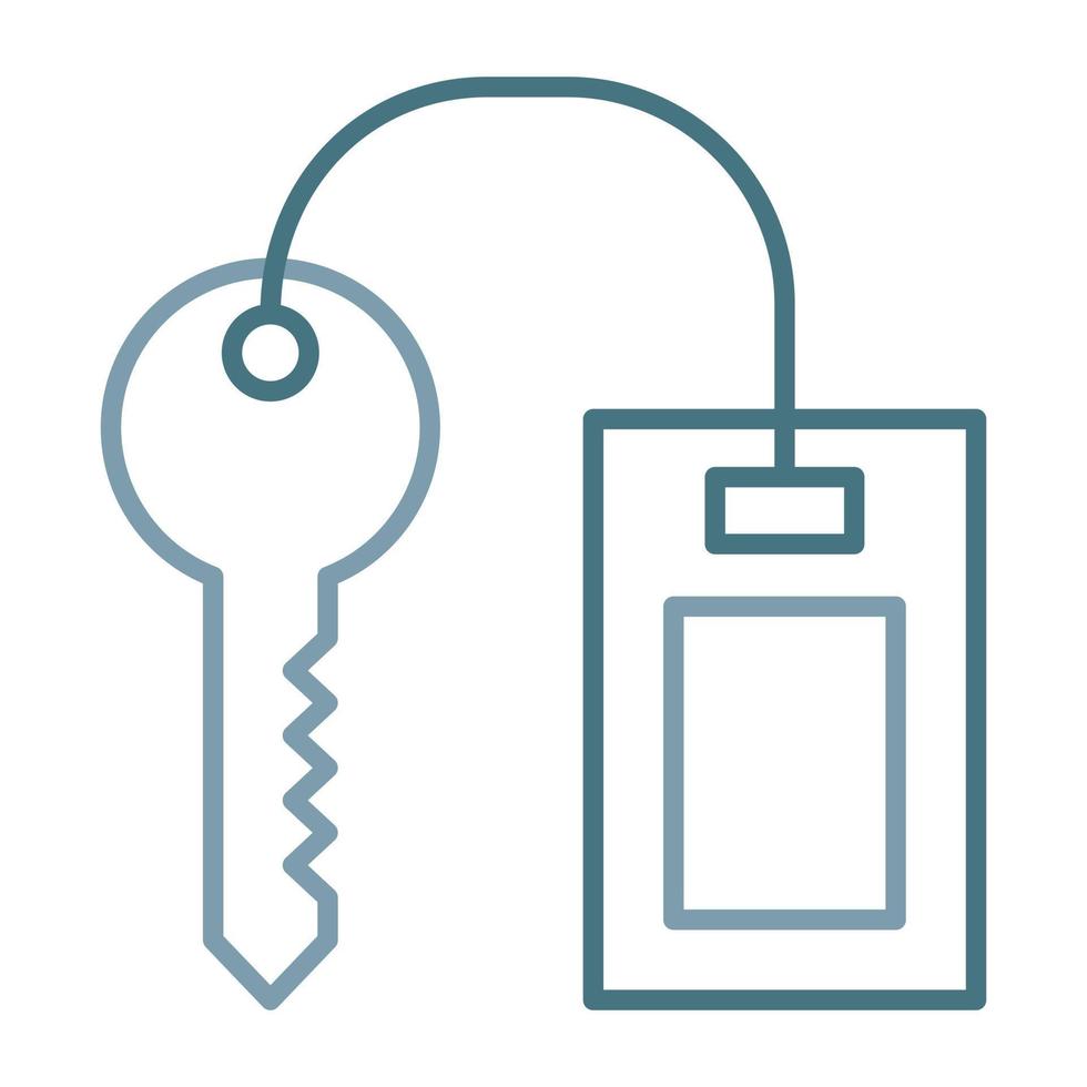 Hotel Key Line Two Color Icon vector