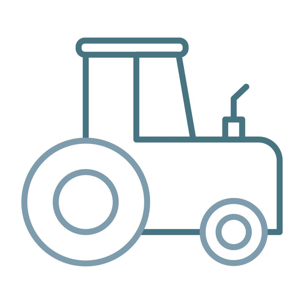 icono de dos colores de la línea del tractor vector