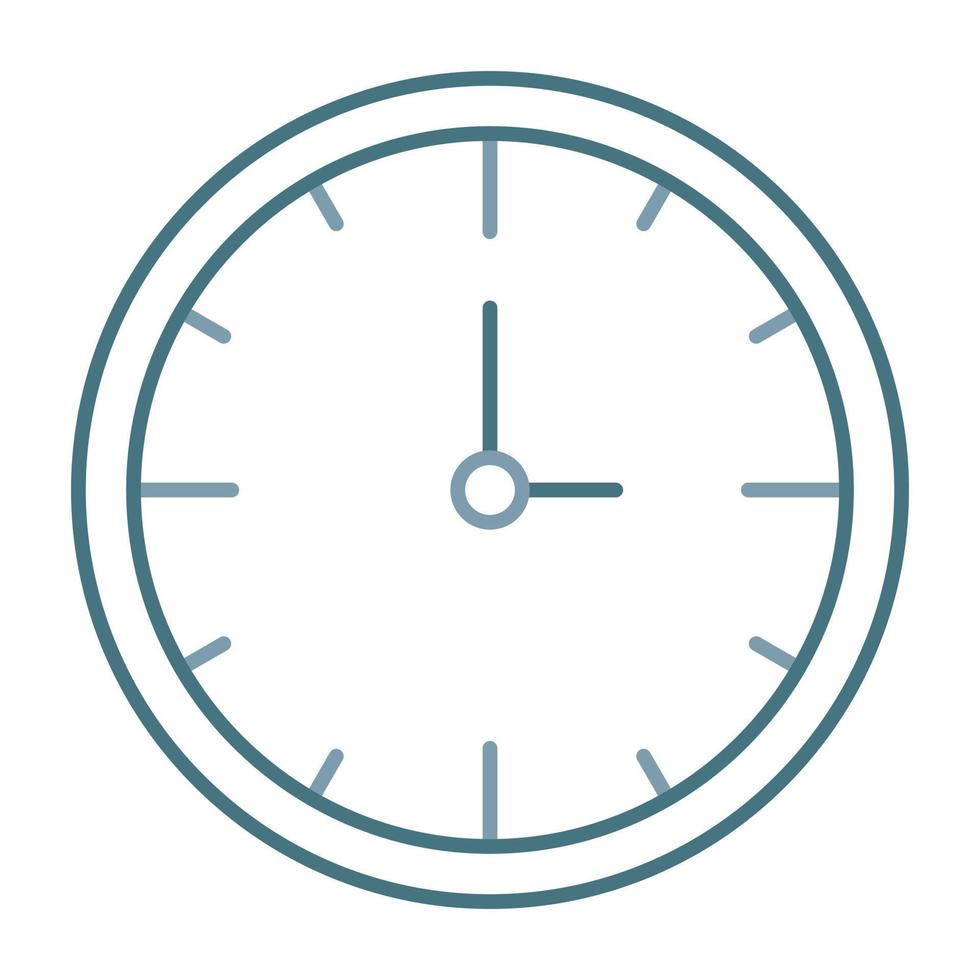 icono de dos colores de la línea de reloj vector