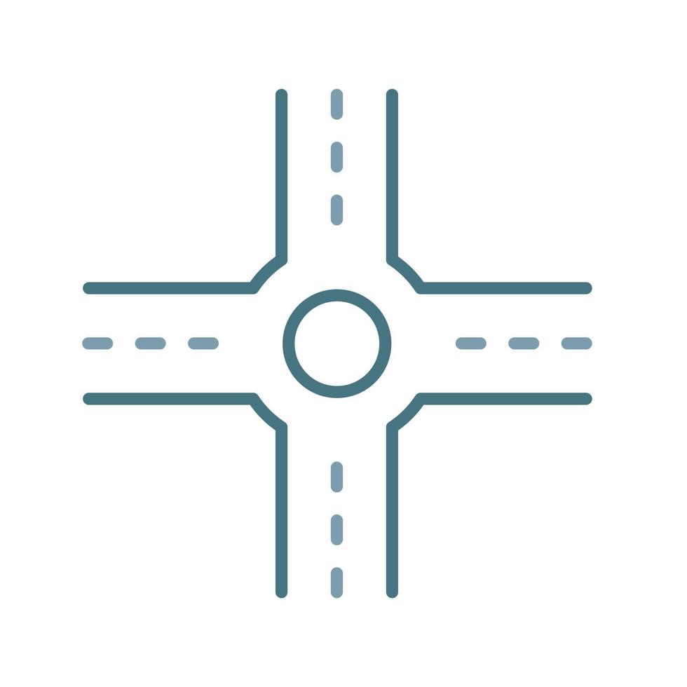 Intersection Line Two Color Icon vector