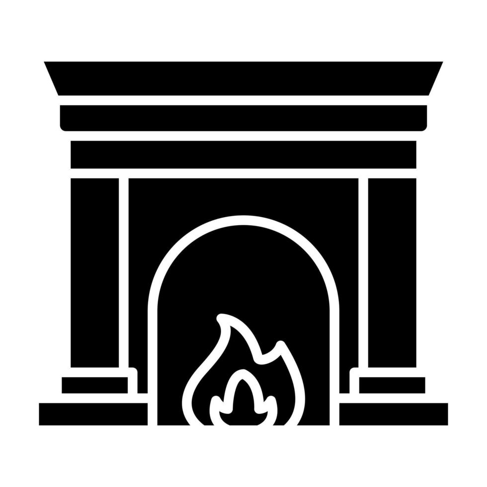 Fireplace Glyph Icon vector