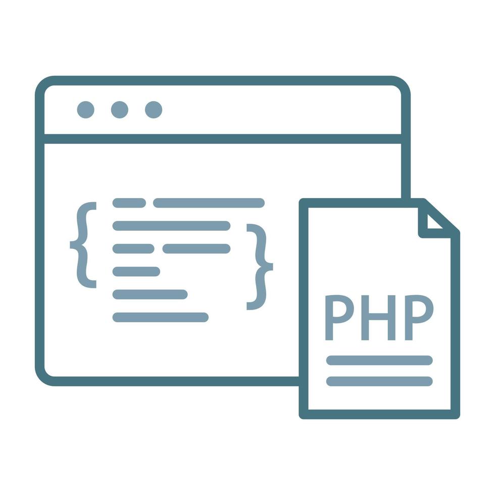 PHP Coding Line Two Color Icon vector