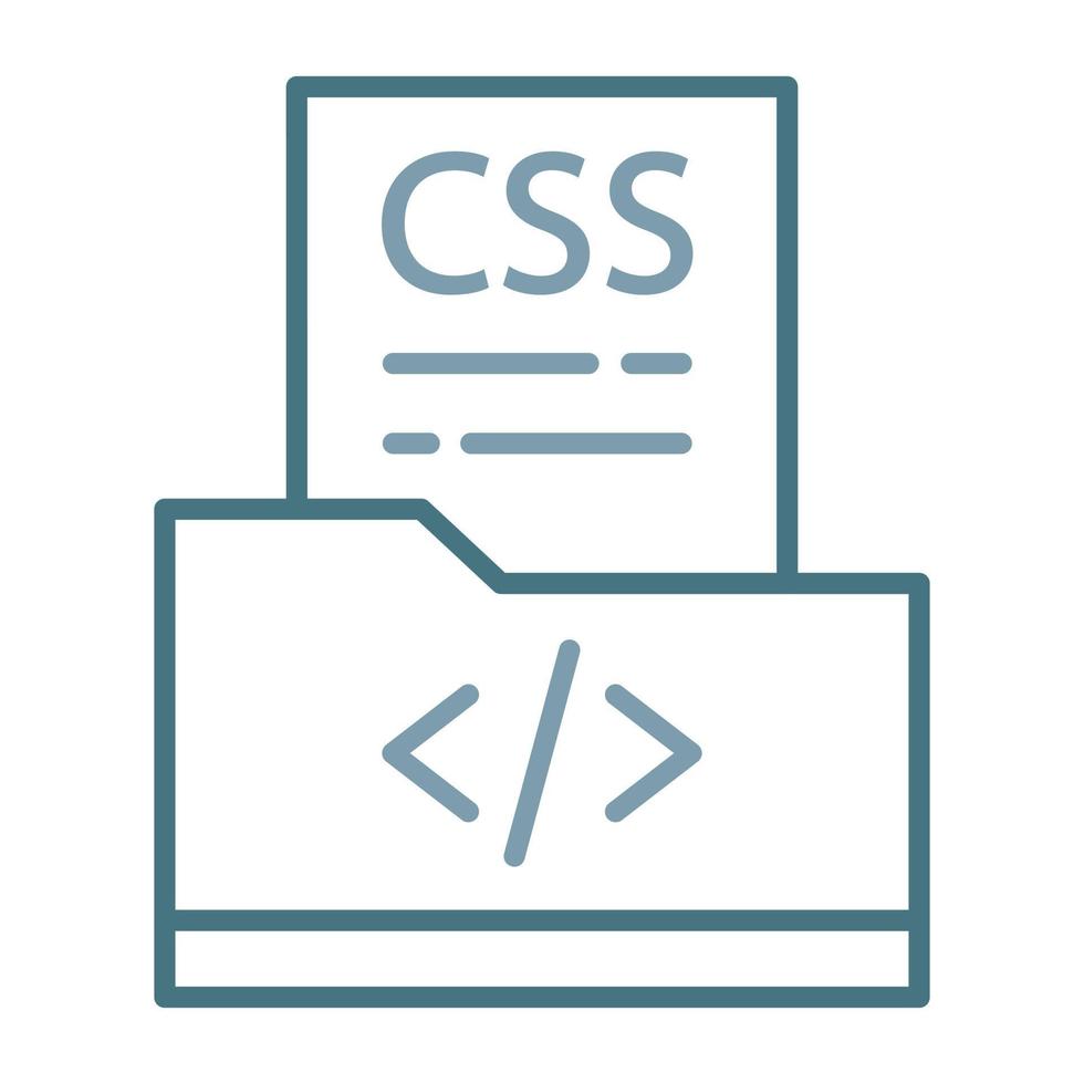 CSS File Line Two Color Icon vector